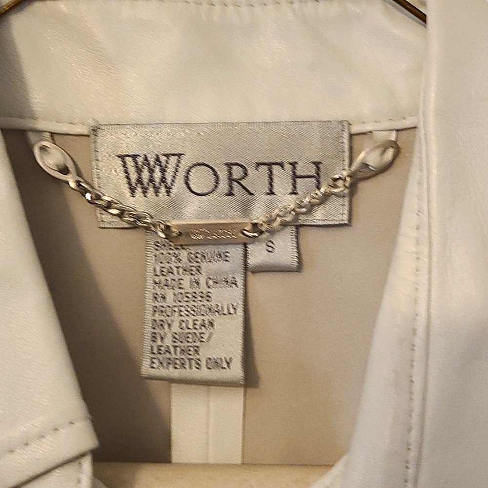 White Worth Leather Cropped Jacket